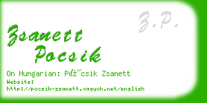 zsanett pocsik business card